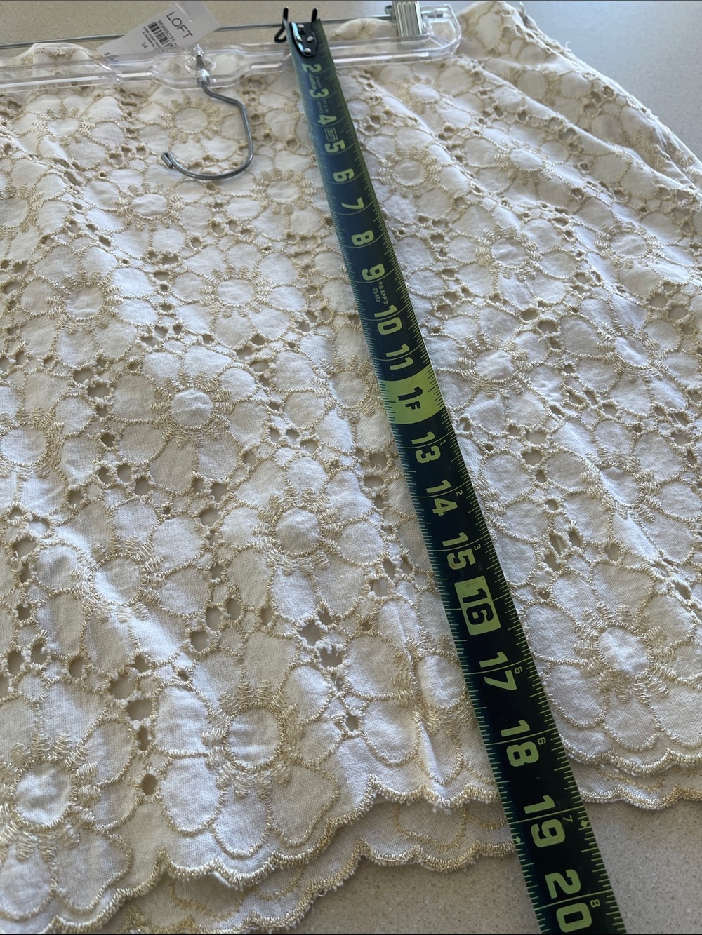 LOFT Cream Lace Daisy A-Line Skirt - Picture 4 of 4
